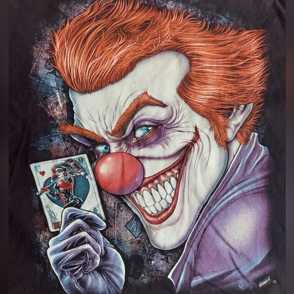 Clown Joker T-shirt Front & Back Graphic - Picture 2 of 5
